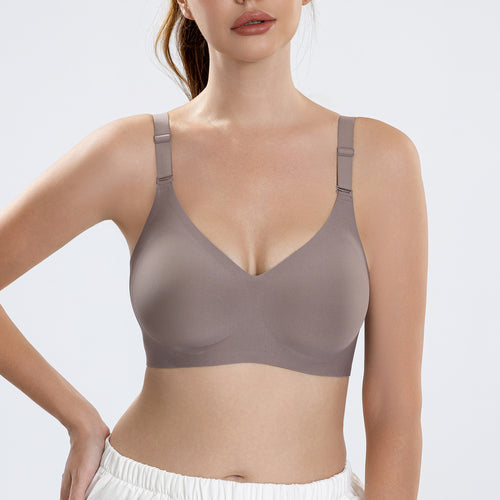 PQK Wireless Seamless T Shirt Bras V Shape Full Coverage and Support